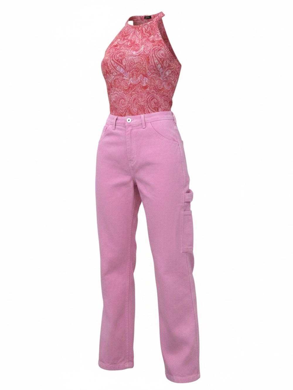 Woman’s Cargo Pants in Vibrant Pink.